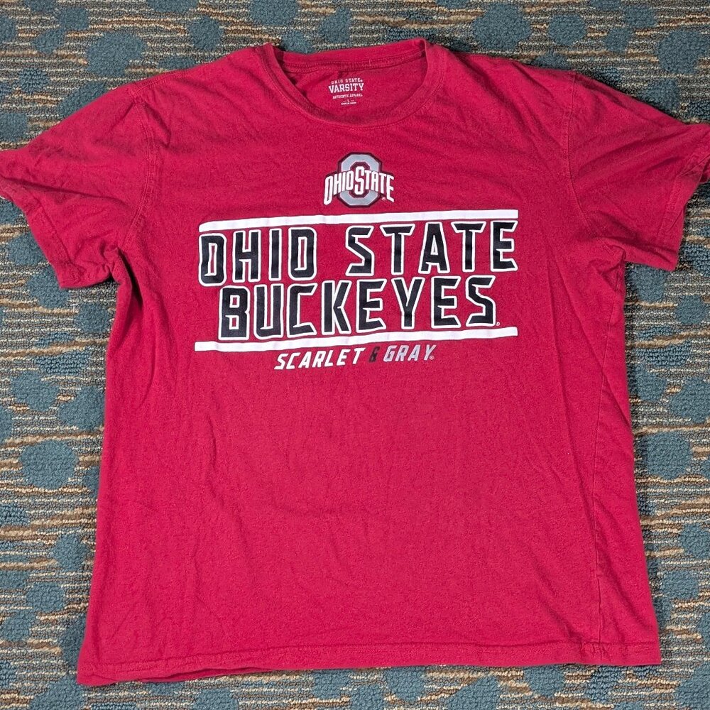 Ohio State University Large Varsity Authentic Apparel Scarlet Buckeyes OHIO